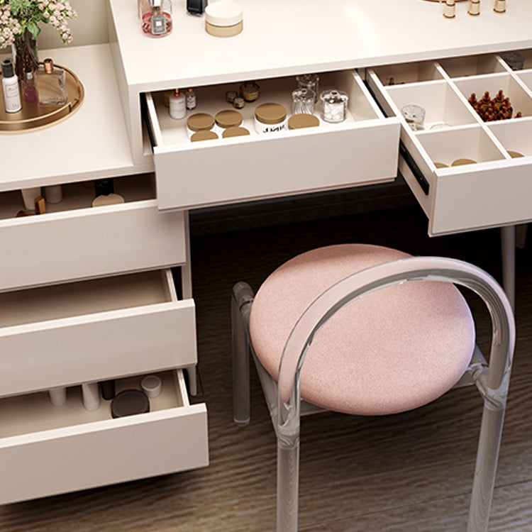 Wooden Makeup Vanity Desk Removable Lighted Mirror Vanity Dressing Table Set