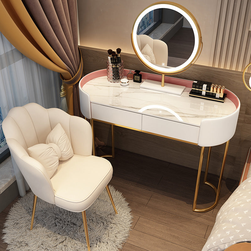 Descripción de tocador de maquillaje de pie Magno de espejo iluminado Conjunto de tocador con cajón