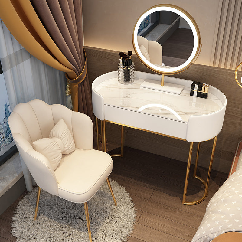 Descripción de tocador de maquillaje de pie Magno de espejo iluminado Conjunto de tocador con cajón