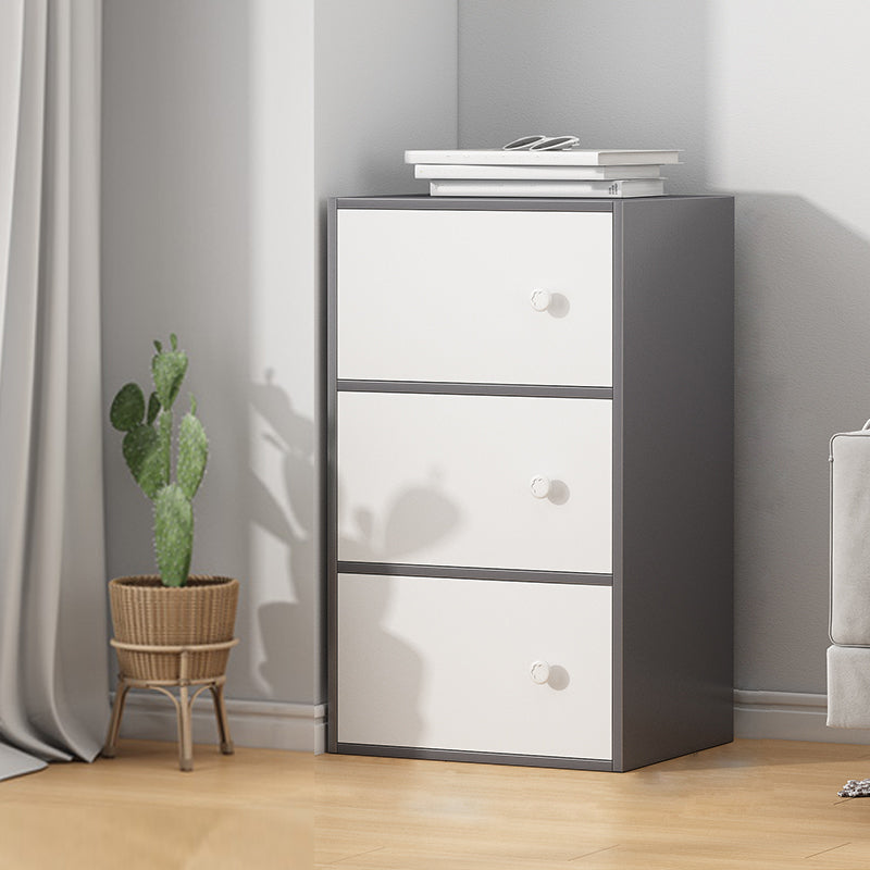 Minimalist Wooden Accent Cabinet Rectangle Storage Cabinet with Drawer 15.7"L x 11.8"W x 30.3"H Grey Clearhalo 'Cabinets & Chests' 'cabinets_chests' 'furn' 'furn_cabinets_chests' 'Furniture' 'Living Room Furniture' 7092825