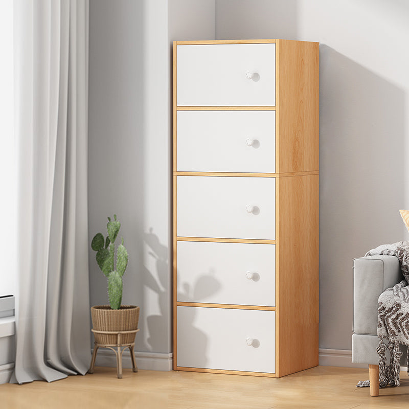 Minimalist Wooden Accent Cabinet Rectangle Storage Cabinet with Drawer 16"L x 9.5"W x 50"H Natural Clearhalo 'Cabinets & Chests' 'cabinets_chests' 'furn' 'furn_cabinets_chests' 'Furniture' 'Living Room Furniture' 7092827