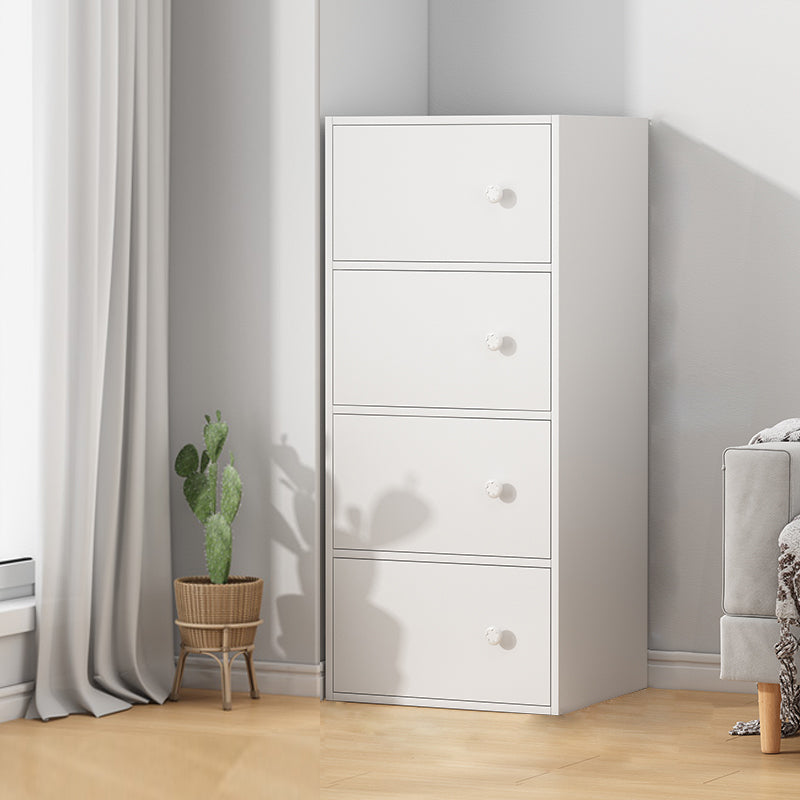 Minimalist Wooden Accent Cabinet Rectangle Storage Cabinet with Drawer 16"L x 12"W x 40"H White Clearhalo 'Cabinets & Chests' 'cabinets_chests' 'furn' 'furn_cabinets_chests' 'Furniture' 'Living Room Furniture' 7092828