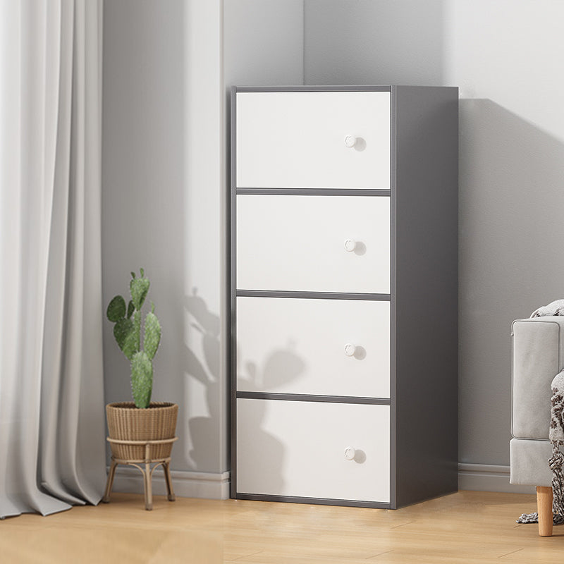 Minimalist Wooden Accent Cabinet Rectangle Storage Cabinet with Drawer 16"L x 12"W x 40"H Grey Clearhalo 'Cabinets & Chests' 'cabinets_chests' 'furn' 'furn_cabinets_chests' 'Furniture' 'Living Room Furniture' 7092829
