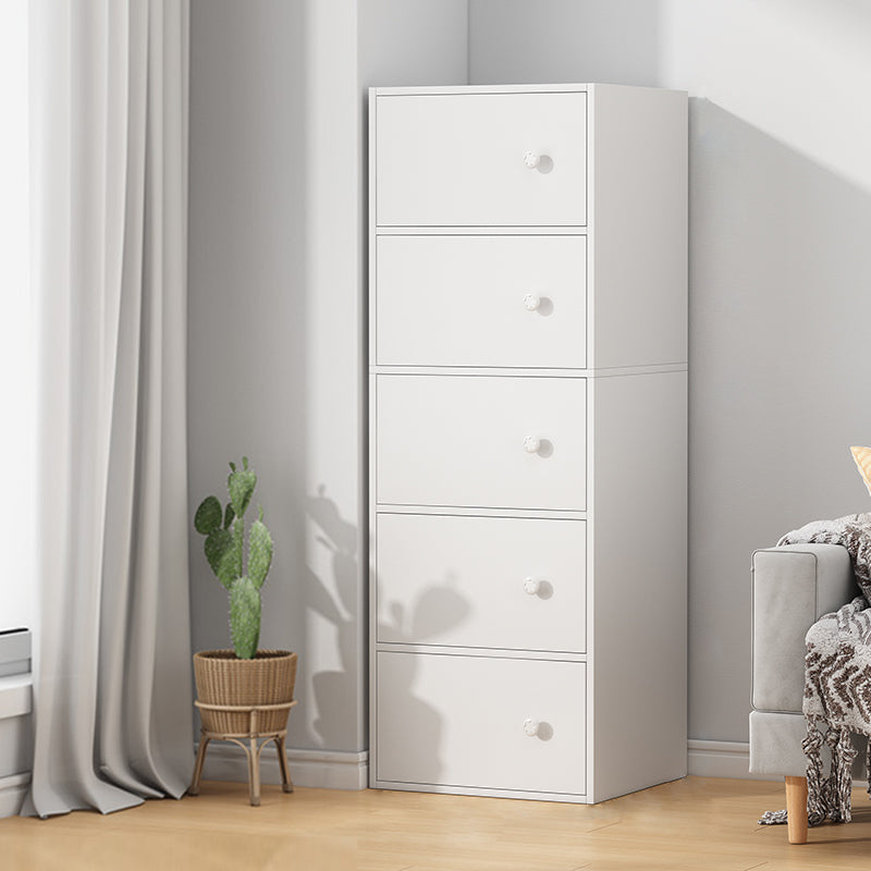 Minimalist Wooden Accent Cabinet Rectangle Storage Cabinet with Drawer 16"L x 9.5"W x 50"H White Clearhalo 'Cabinets & Chests' 'cabinets_chests' 'furn' 'furn_cabinets_chests' 'Furniture' 'Living Room Furniture' 7092832