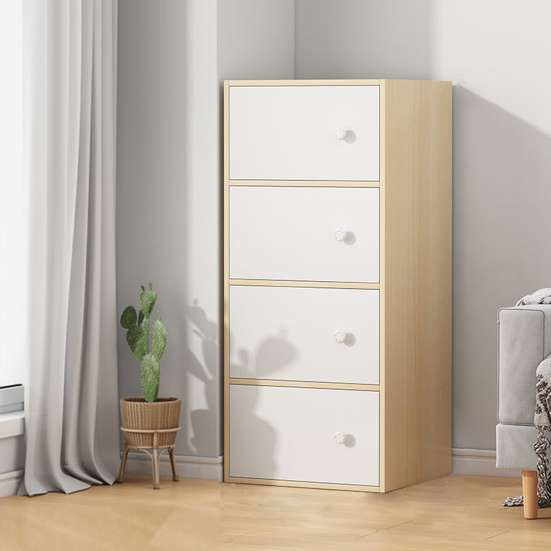 Minimalist Wooden Accent Cabinet Rectangle Storage Cabinet with Drawer 16"L x 12"W x 40"H Light Yellow Clearhalo 'Cabinets & Chests' 'cabinets_chests' 'furn' 'furn_cabinets_chests' 'Furniture' 'Living Room Furniture' 7092838