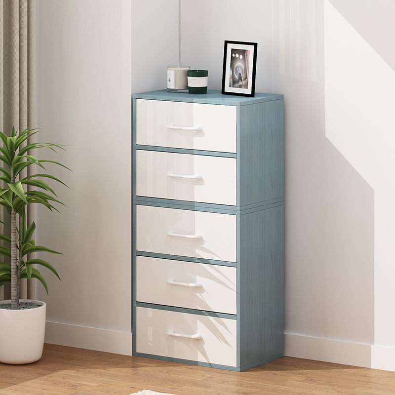 Contemporary Wood Storage Cabinet Modern Drawers Included Accent Chest 19"L x 12"W x 37"H Blue 5 Clearhalo 'Cabinets & Chests' 'cabinets_chests' 'furn' 'furn_cabinets_chests' 'Furniture' 'Living Room Furniture' 7092850