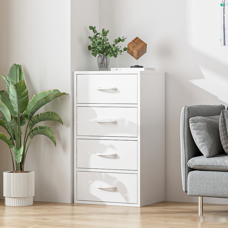 Contemporary Wood Storage Cabinet Modern Drawers Included Accent Chest 19"L x 12"W x 30"H White 4 Clearhalo 'Cabinets & Chests' 'cabinets_chests' 'furn' 'furn_cabinets_chests' 'Furniture' 'Living Room Furniture' 7092858