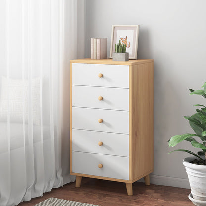 Contemporary Wood Storage Cabinet Modern Drawers Included Accent Chest 16"L x 13"W x 37"H Natural 5
