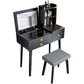 Modern Mirrored Glass Vanity Desk 3 Drawer Vanity Dressing Table Clearhalo 'Bedroom Furniture' 'furn' 'furn_makeup_vanities' 'Furniture' 'Makeup Vanities' 'makeup_vanities' 7092957