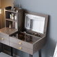 Modern Mirrored Glass Vanity Desk 3 Drawer Vanity Dressing Table Clearhalo 'Bedroom Furniture' 'furn' 'furn_makeup_vanities' 'Furniture' 'Makeup Vanities' 'makeup_vanities' 7092958