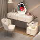 Mirrored Stone Top Makeup Vanity Desk White/Gray Dressing Table