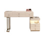 Mirrored Stone Top Makeup Vanity Desk White/Gray Dressing Table