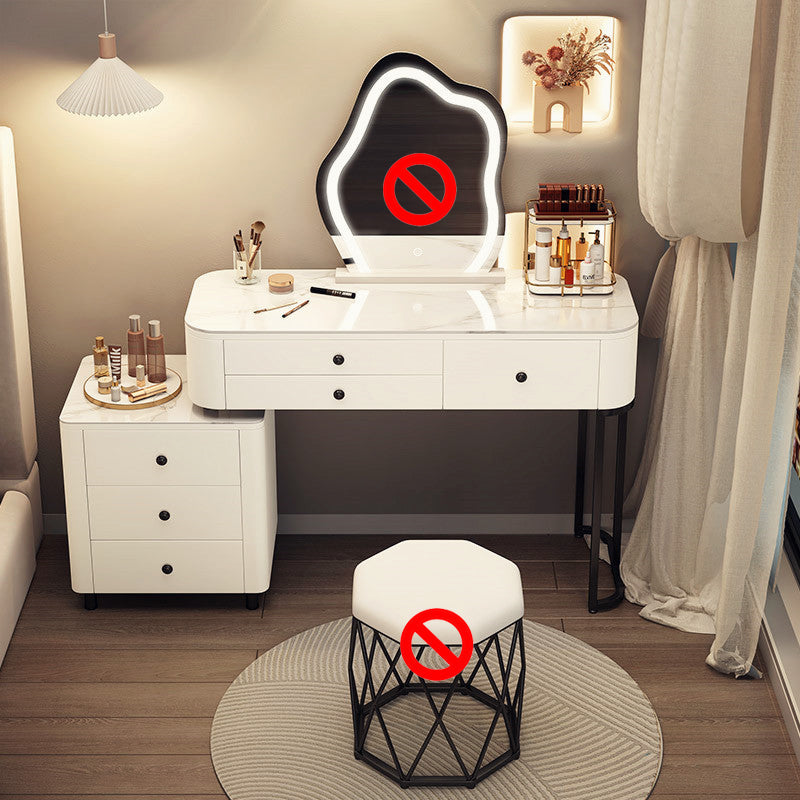 Set tavolo da toeletta da toeletta per vanity per trucco a specchio illuminato contemporaneo