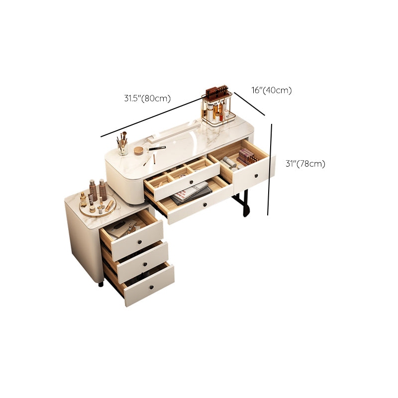 Set tavolo da toeletta da toeletta per vanity per trucco a specchio illuminato contemporaneo