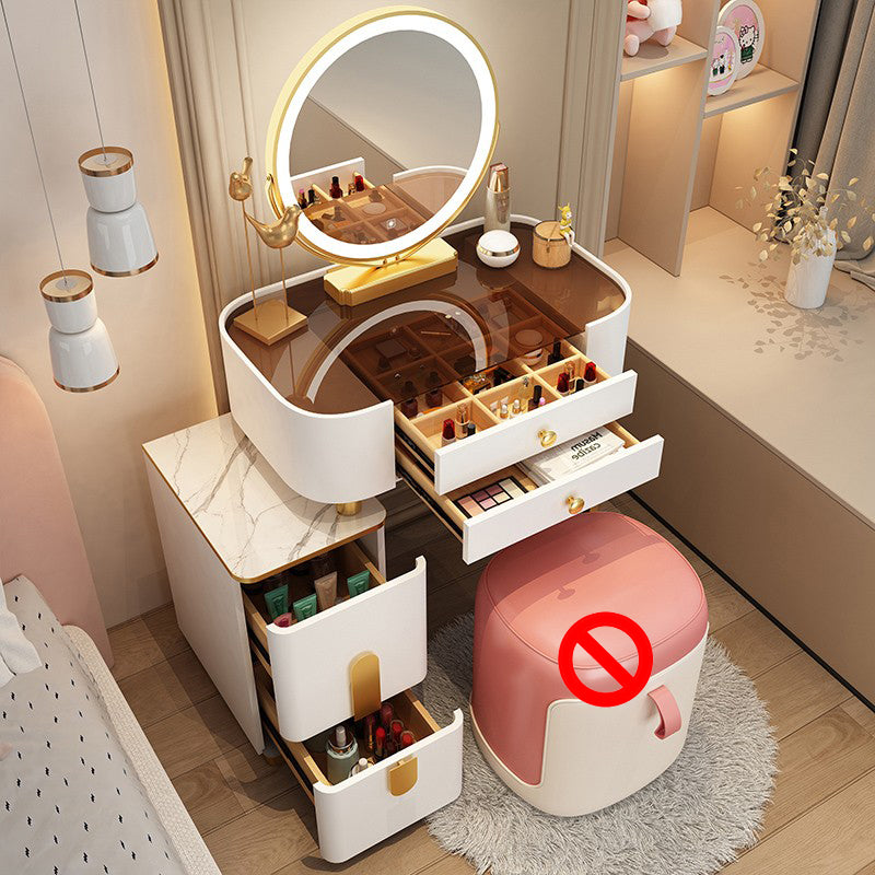 Modern Lighted Mirror Makeup Vanity Desaggio della scrivania Scatola Vanity Set con cassetto