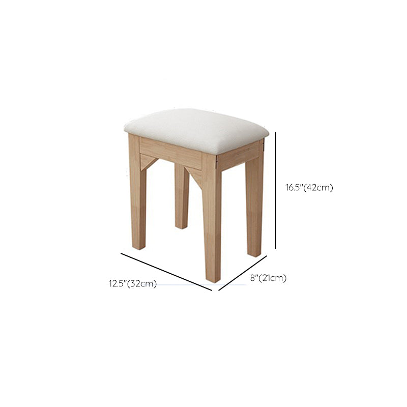 Tavolo da toeletta in legno di gomma moderno con sgabello da 1 mirror tavolo da vanità in legno