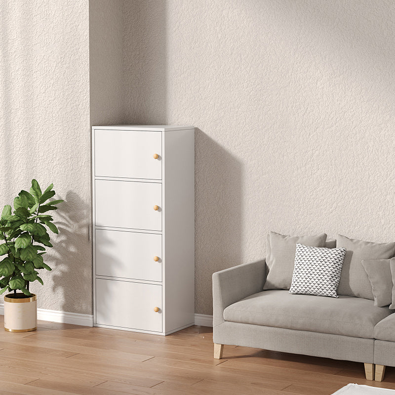 Modern Wooden Accent Cabinet Rectangle Storage Cabinet with Drawer 16.9"L x 11.8"W x 47.2"H White Clearhalo 'Cabinets & Chests' 'cabinets_chests' 'furn' 'furn_cabinets_chests' 'Furniture' 'Living Room Furniture' 7093664