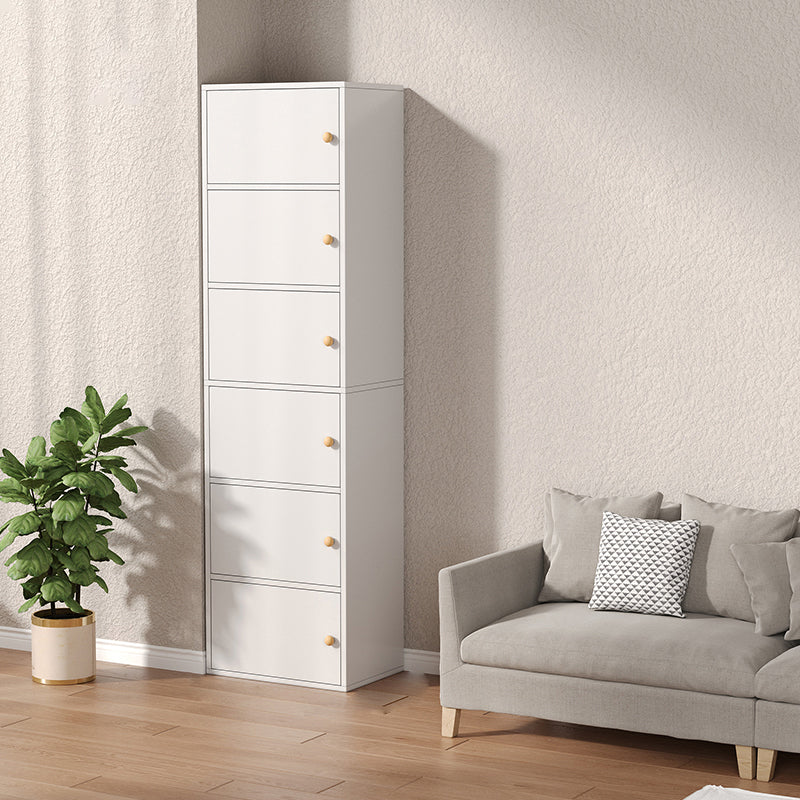 Modern Wooden Accent Cabinet Rectangle Storage Cabinet with Drawer 16.9"L x 11.8"W x 70.9"H White Clearhalo 'Cabinets & Chests' 'cabinets_chests' 'furn' 'furn_cabinets_chests' 'Furniture' 'Living Room Furniture' 7093673