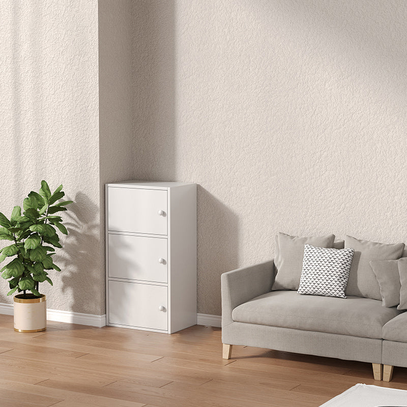 Modern Wooden Accent Cabinet Rectangle Storage Cabinet with Drawer 15.7"L x 9.4"W x 31.5"H White Clearhalo 'Cabinets & Chests' 'cabinets_chests' 'furn' 'furn_cabinets_chests' 'Furniture' 'Living Room Furniture' 7093683