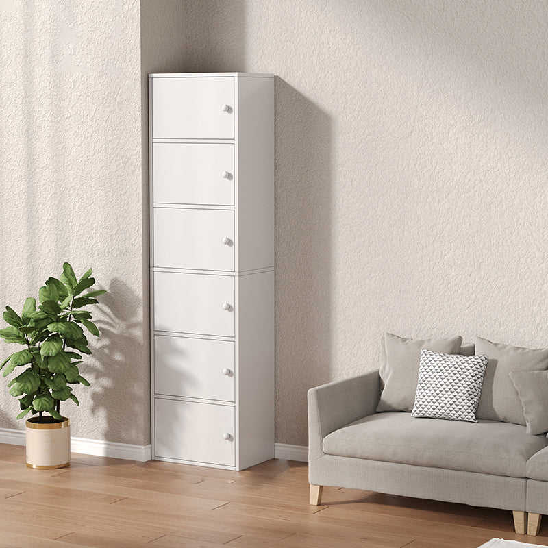 Modern Wooden Accent Cabinet Rectangle Storage Cabinet with Drawer 15.7"L x 9.4"W x 63"H White Clearhalo 'Cabinets & Chests' 'cabinets_chests' 'furn' 'furn_cabinets_chests' 'Furniture' 'Living Room Furniture' 7093690