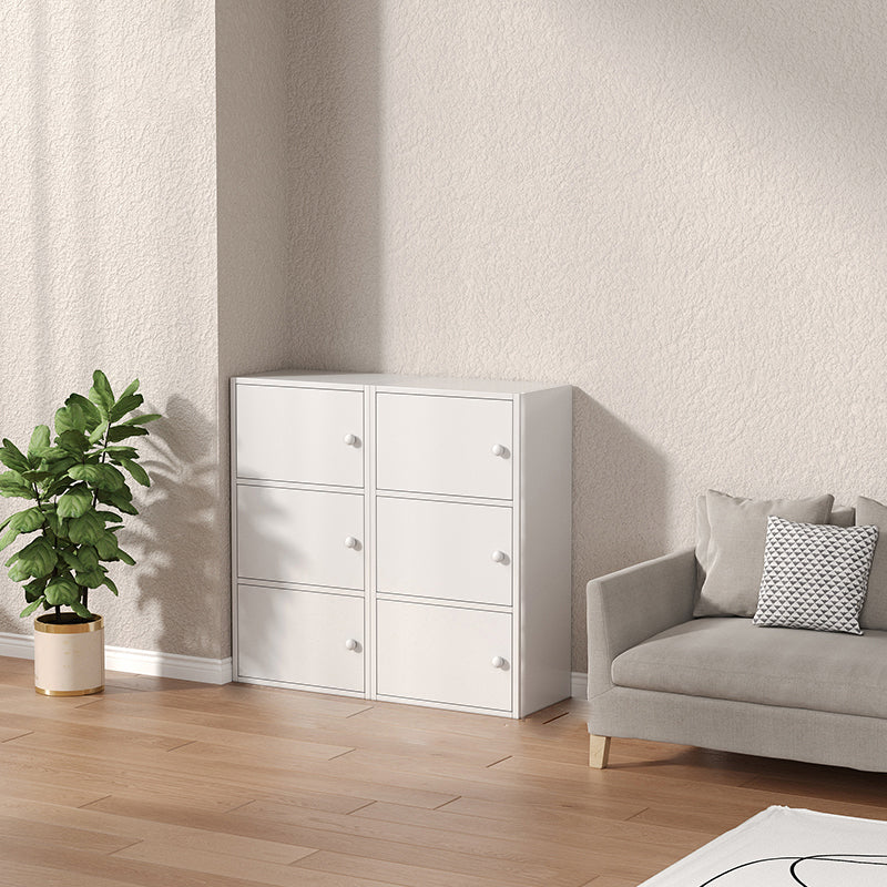 Modern Wooden Accent Cabinet Rectangle Storage Cabinet with Drawer 16"L x 9"W x 31"H + 16"L x 9"W x 31"H White Clearhalo 'Cabinets & Chests' 'cabinets_chests' 'furn' 'furn_cabinets_chests' 'Furniture' 'Living Room Furniture' 7093692