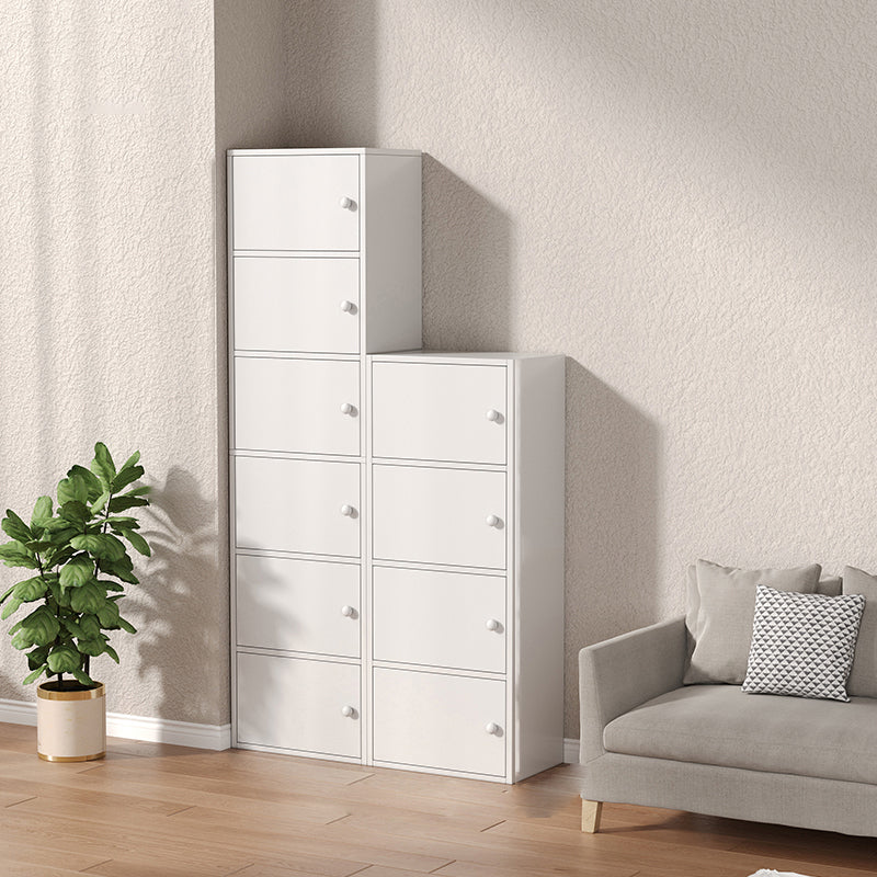 Modern Wooden Accent Cabinet Rectangle Storage Cabinet with Drawer 16"L x 9"W x 42"H + 16"L x 9"W x 63"H White Clearhalo 'Cabinets & Chests' 'cabinets_chests' 'furn' 'furn_cabinets_chests' 'Furniture' 'Living Room Furniture' 7093702