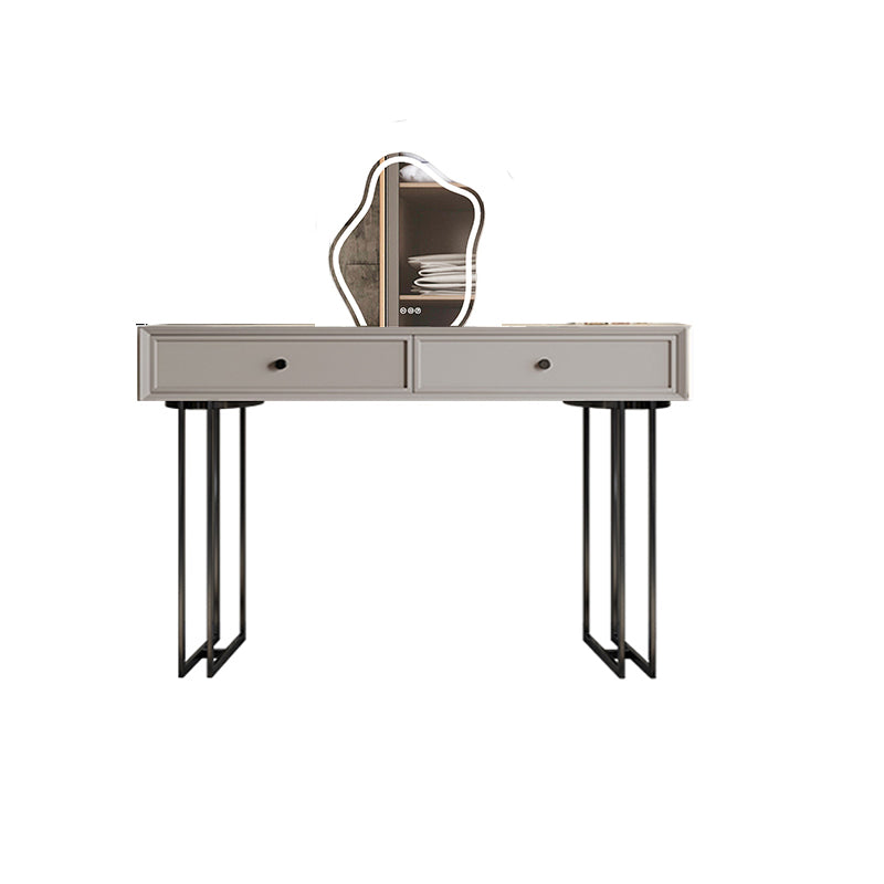 Set da tavolo da toeletta per la scrivania vanità per trucco grigio in piedi