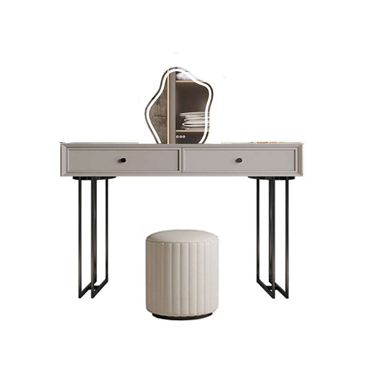 Set da tavolo da toeletta per la scrivania vanità per trucco grigio in piedi