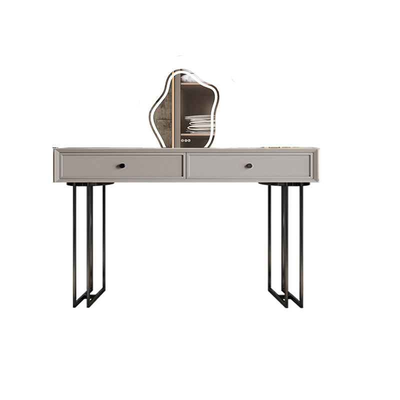 Set da tavolo da toeletta per la scrivania vanità per trucco grigio in piedi