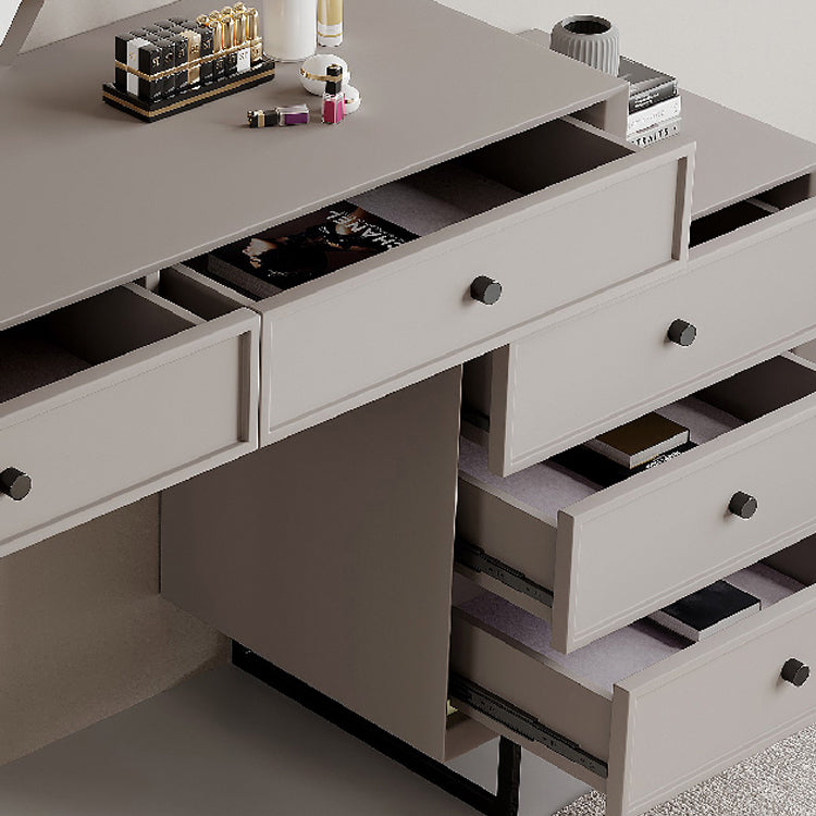 Set da tavolo da toeletta per la scrivania vanità per trucco grigio in piedi