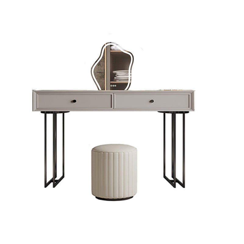 Set da tavolo da toeletta per la scrivania vanità per trucco grigio in piedi