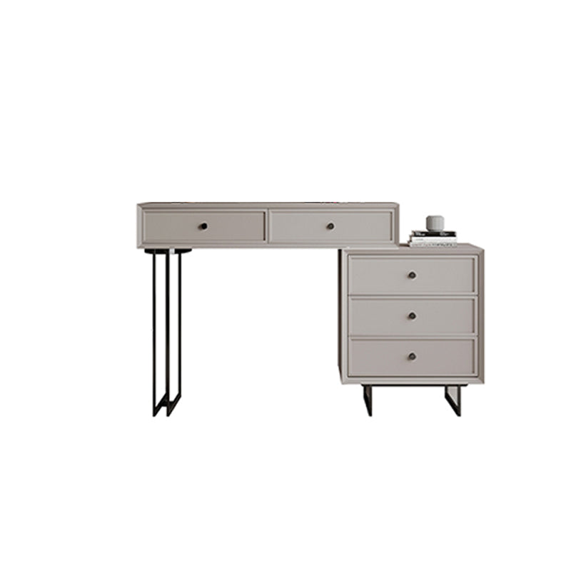 Set da tavolo da toeletta per la scrivania vanità per trucco grigio in piedi