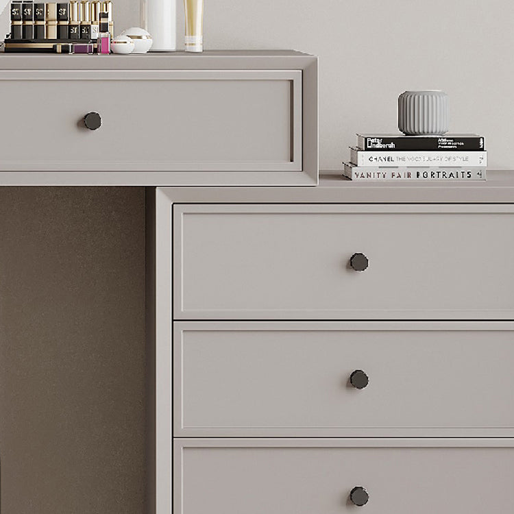 Set da tavolo da toeletta per la scrivania vanità per trucco grigio in piedi