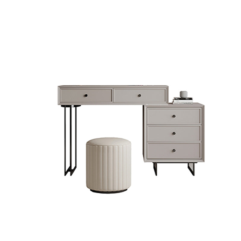 Set da tavolo da toeletta per la scrivania vanità per trucco grigio in piedi