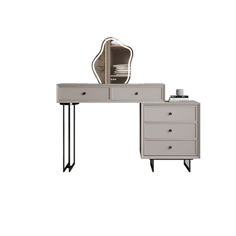 Set da tavolo da toeletta per la scrivania vanità per trucco grigio in piedi