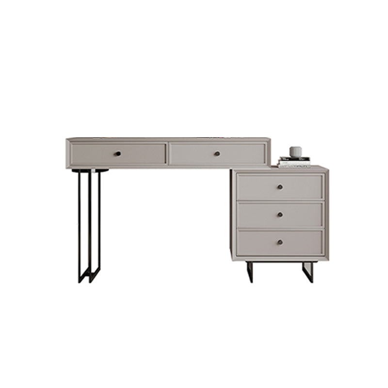 Set da tavolo da toeletta per la scrivania vanità per trucco grigio in piedi