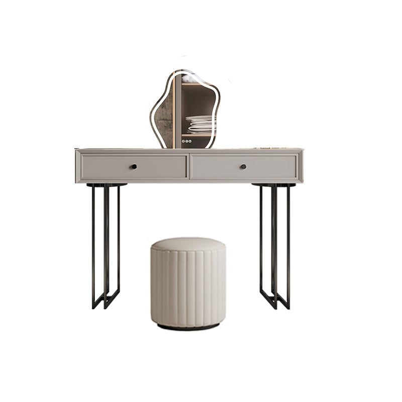 Set da tavolo da toeletta per la scrivania vanità per trucco grigio in piedi