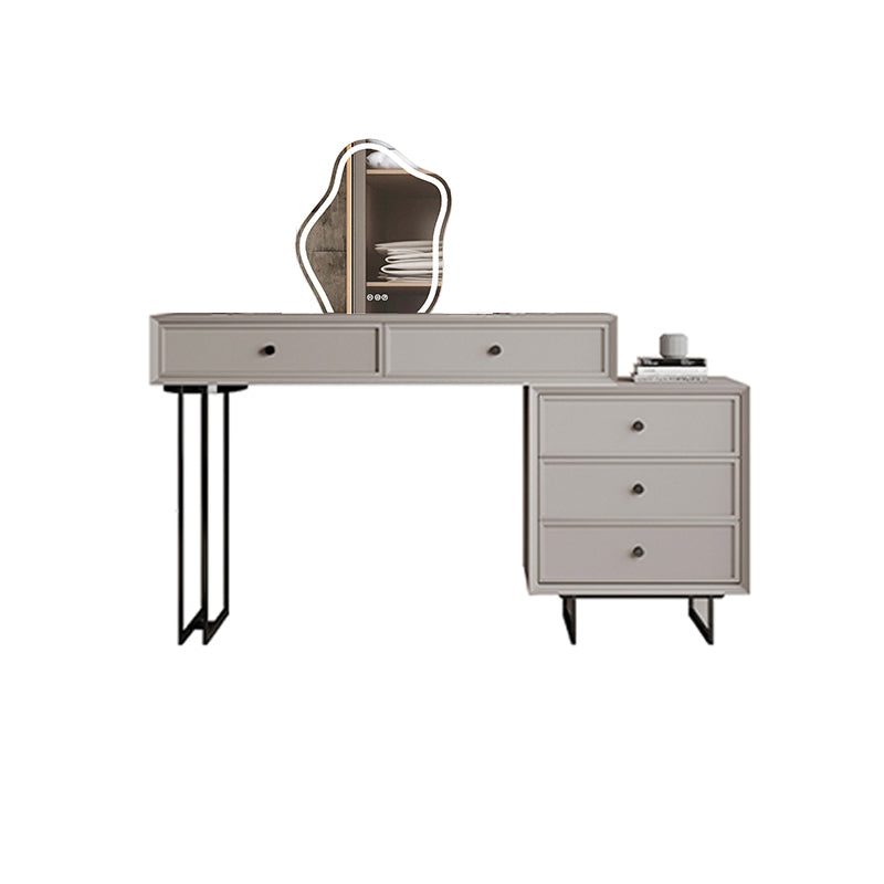 Set da tavolo da toeletta per la scrivania vanità per trucco grigio in piedi