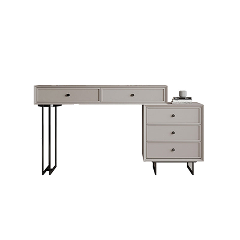 Set da tavolo da toeletta per la scrivania vanità per trucco grigio in piedi