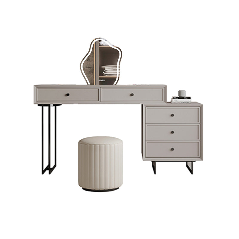 Set da tavolo da toeletta per la scrivania vanità per trucco grigio in piedi
