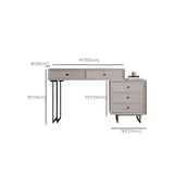 Set da tavolo da toeletta per la scrivania vanità per trucco grigio in piedi