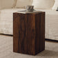 Rectangular Side Table Wooden Modern Tree Stump End Table for Bedroom