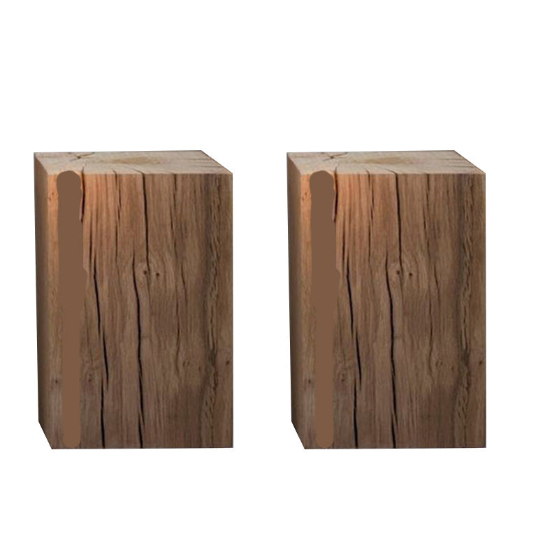 Rectangular Side Table Wooden Modern Tree Stump End Table for Bedroom