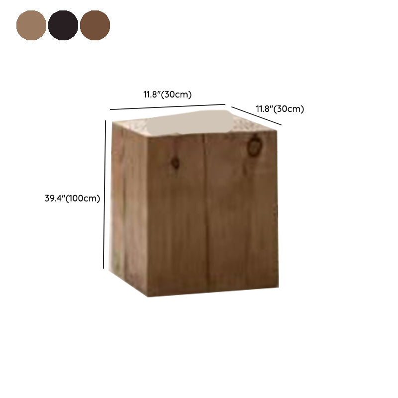 Rectangular Side Table Wooden Modern Tree Stump End Table for Bedroom