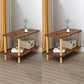 Contemporary Wooden Living Room Side Table 2-Tier with Storage