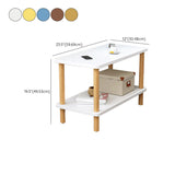 Contemporary Wooden Living Room Side Table 2-Tier with Storage