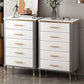 Modern Rectangle Accent Chest Wood Soft Close Drawers Storage Cabinet