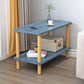 Scandinavian Style Wooden Side Table Double Tier End Table Concrete Sofa Side Accent Table