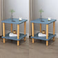 Scandinavian Style Wooden Side Table Double Tier End Table Concrete Sofa Side Accent Table