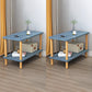 Scandinavian Style Wooden Side Table Double Tier End Table Concrete Sofa Side Accent Table